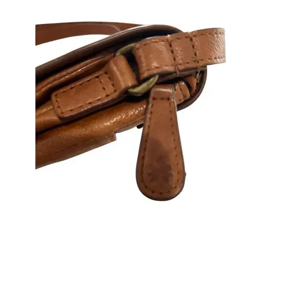 Oak & Tan Linzia Small Brown Leather Crossbody Bag Purse Minimalist Classic - Picture 9 of 12